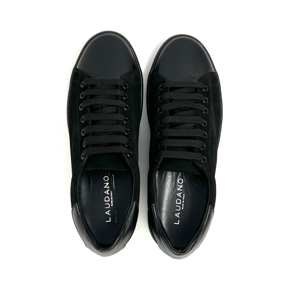 
            
                Load image into Gallery viewer, Black Suede Leather Sneakers L1
            
        