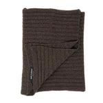 Brown Ribbed Cashmere Scarf