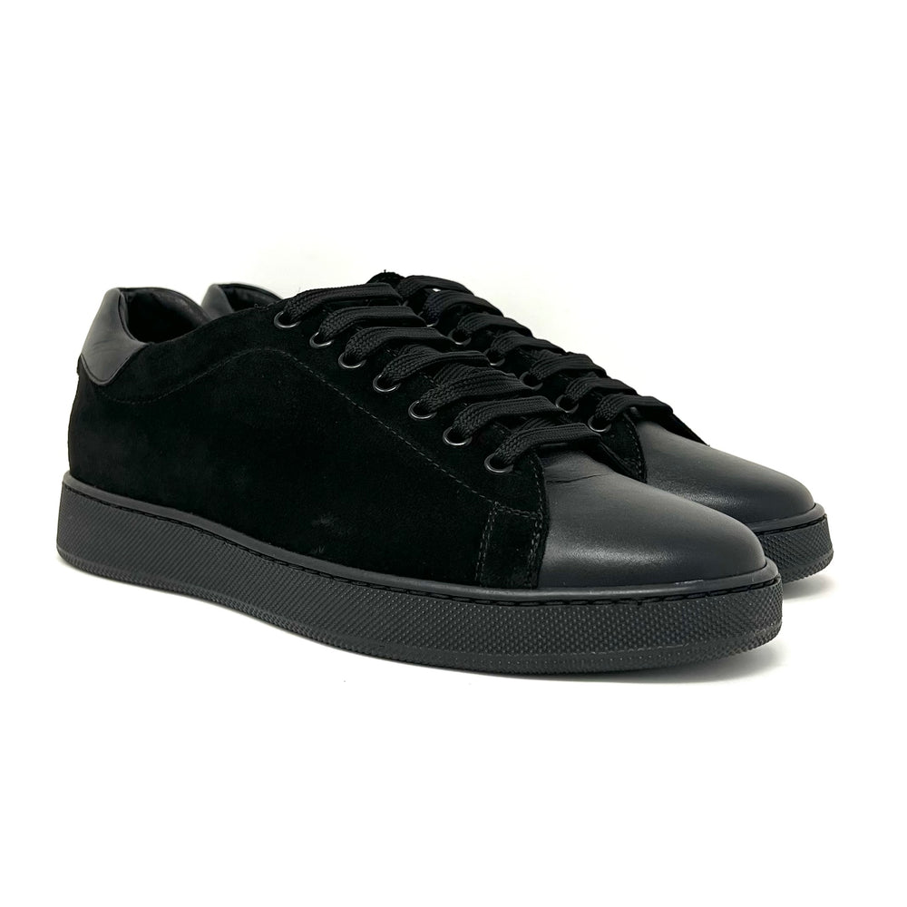 
            
                Load image into Gallery viewer, Black Suede Leather Sneakers L1
            
        